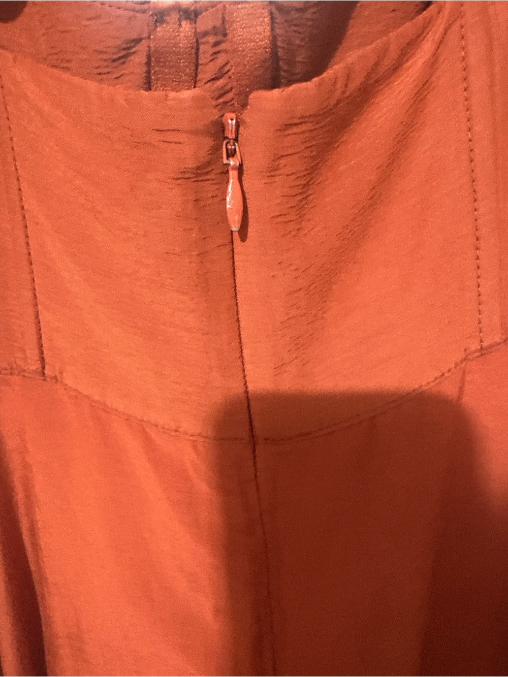 FARM Rio Rust Ruffle-Shoulder Midi Dress - Picture 9 of 11